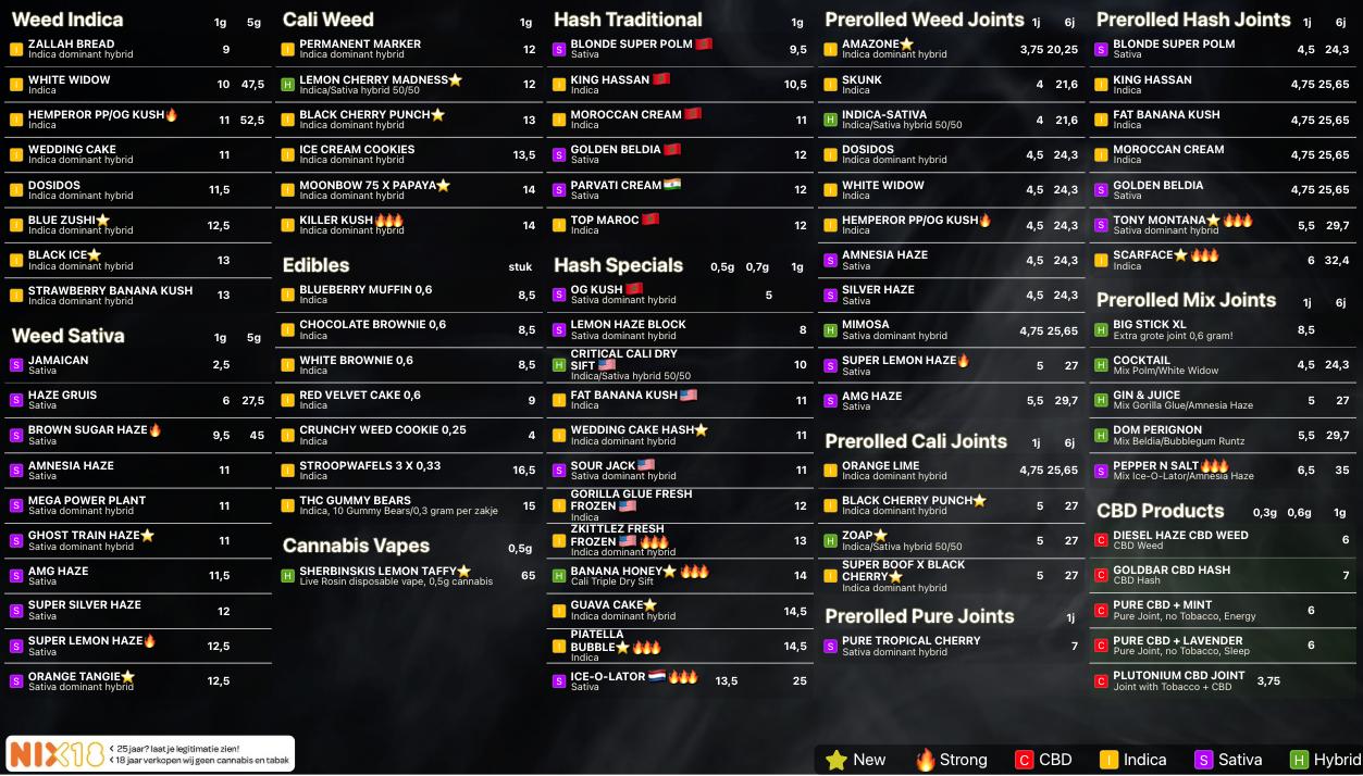 AutoLeaf menukaart display - coffeeshop prijslijst